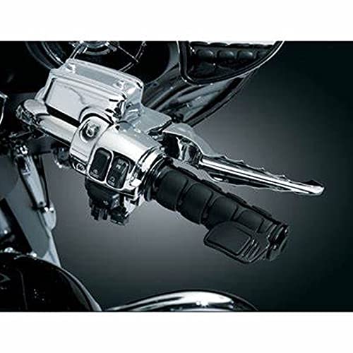 DREAMIZER Motorcycle Grips 1 inch Compatible with Harley Honda and More - color: Black Flat Angle