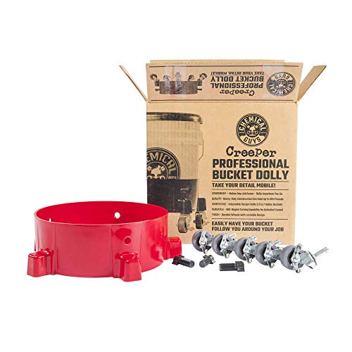 Traxion Progear Mobile Rolling Gear Seat with Equipment Tray and Chemical Guys Rolling Bucket Dolly