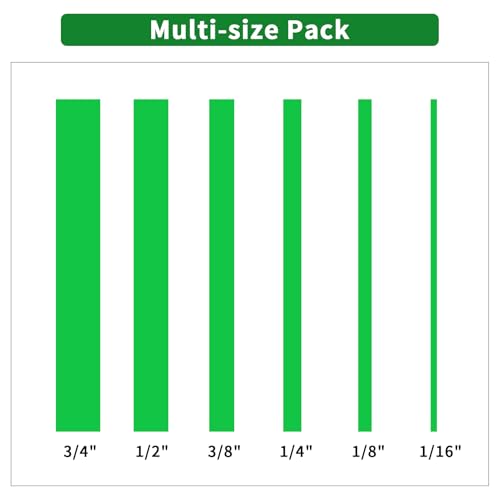 6 Rolls Pinstripe Masking Tape 1/16", 1/8", 1/4", 3/8",1/2", 3/4" - color: Light Green