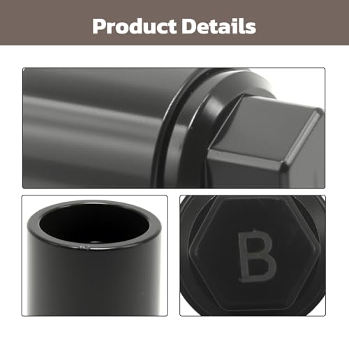 B-Wheel Locking Nut Key, Replacement for Toyota Tacoma, 21mm Wheel Lock Nut Socket Adapter, Anti-Theft Lug Removal Tool - color: Black, size: Socket B 21mm