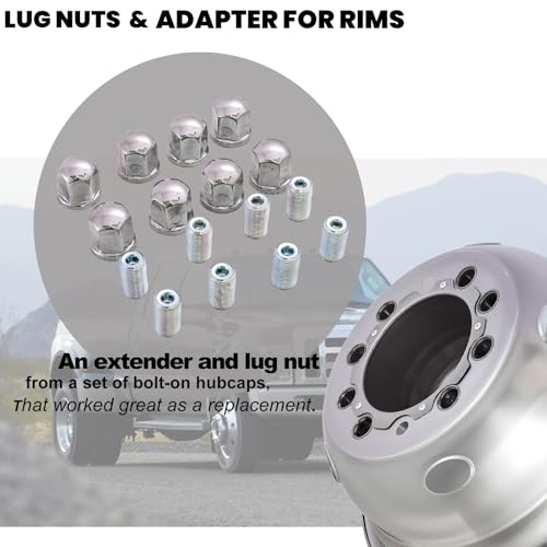 8 Pcs Lug Nuts for Ford F350/E450/F450/F550 (19.5, Inches, 8 Pcs for Ford F450/550 19.5" Wheel Simulator)