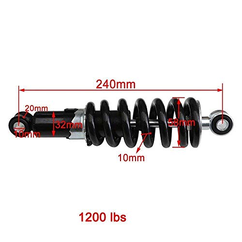 TDPRO 9.4" 240mm Rear Shock Absorber Sensa Trac for Dirt Pit bikes ATV Load Suspension 1200lbs (240mm 9.4'') - size: 240mm 9.4''
