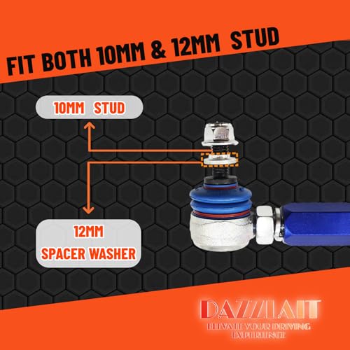 105mm-125mm Universal Adjustable Sway Bar End Links | M10 Stud with 12 mm Spacer Washer | Adjustable Sway Bar Links - size: 105MM-125MM