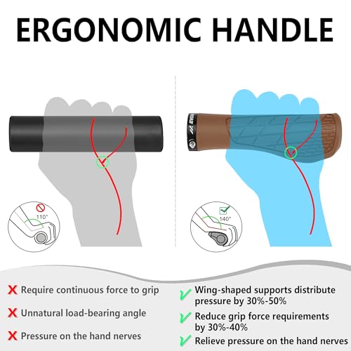 Ergonomic Non-Slip Comfort Bike Grips for BMX/Scooter - color: Brown