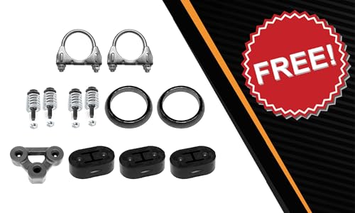 Exhaust Resonator Intermediate Pipe Muffler Kit Compatible for 2001-2005 Honda Civic 1.7L | Stainless Steel | Northeastern Exhaust | Includes Gasket, Clamp, Hangers, Bolt Kit | Direct-Fit Replacement