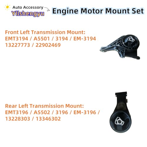 Engine Motor Transmission Mount Kit for Malibu 2013-2015 L4 2.5L - size: 2013-2015 Malibu L4 2.5L
