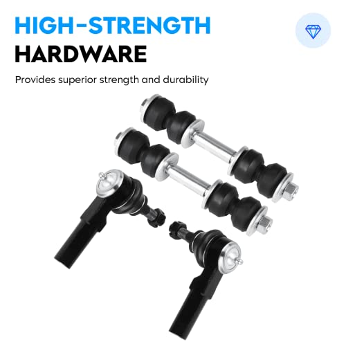 6PCS Front Lower Control Arm + Ball Joint for 98-05 Buick Lesabre Park Avenue Riviera Cadillac Deville Seville Oldsmobile Aurora Pontiac Bonneville Tie Rod Ends Sway Bar Suspension Kit K620291 K620292