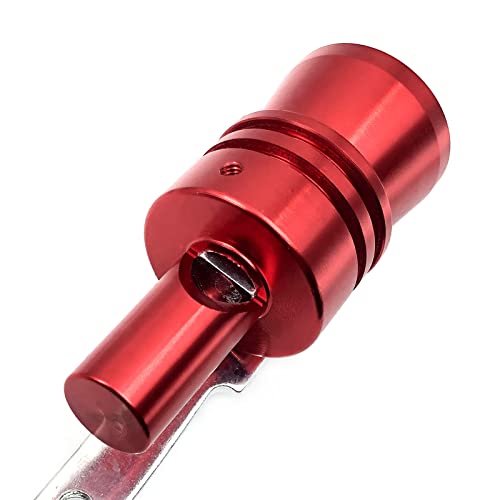 DEVMO 2pcs XL Size Aluminum Alloy Universal Turbo Sound Exhaust Muffler Pipe Whistle Car Roar Maker Red - color: Red