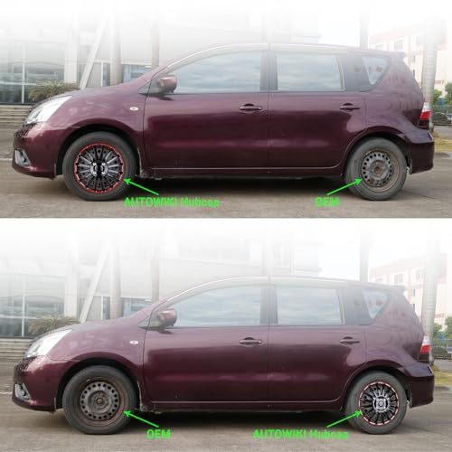 15 Inch Wheel Hubcaps Replacement - Black & Red Lacquer - color: 5019-Black & Red-15