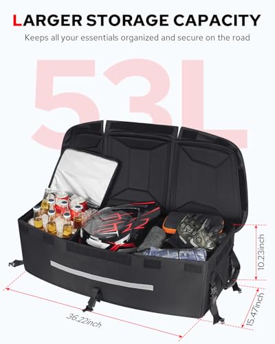 Benlari 53L Can Am X3 Rear Storage Box, ATV Storage Bags Waterproof, ATV Cargo Bag with Cooler Compatible with Can-Am Maverick X3 Sport Commander Outlander Renegade,Replacement for 715002923