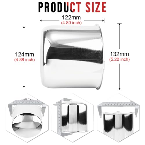 RTRHINOTUNING 4.88 in Trailer Wheel Center Caps Push Through Center Caps for Truck RV Rims 4.88" Center Bore Closed-End Hub Caps - color: Chrome, size: 4.88" Center Hole, 4.76" Height