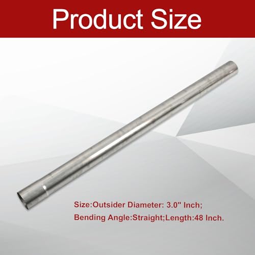 409 Steel 3'' Inch OD Straight Exhaust Pipe Mandrel Tubing Pipe - size: 3.0 Inch