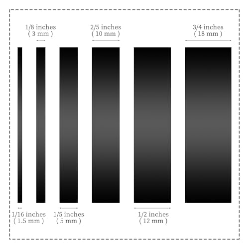 6 Rolls Fine Line Tape 1/16, 1/8, 1/5, 2/5, 1/2, 3/4 Inch x 55 Yard Fineline Masking Tape Painter Adhesive Automotive for DIY Car Auto Paint (Black, Mixed Sizes) - color: Black, size: Mixed Sizes