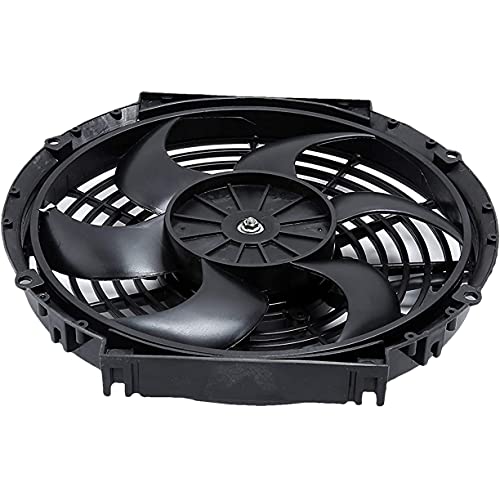 Upgraded 90 Watt Motor Reversible Electric Automotive Engine Fan High Performance CFM 12 Volt Radiator Cooling Best Air Flow Power for Car Truck (10" Inch) - color: Black, size: 10" Inch