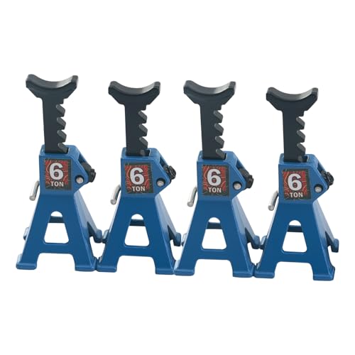 4 Pack Adjustable Mini Jack Stands Compatible with 1/18 1/24 Traxxas TRX4M Axial SCX24 AX24 FMS FCX24, Height Range 4-34mm, Ideal for RC Crawler Car Maintenance Accessories(Blue) - color: Blue