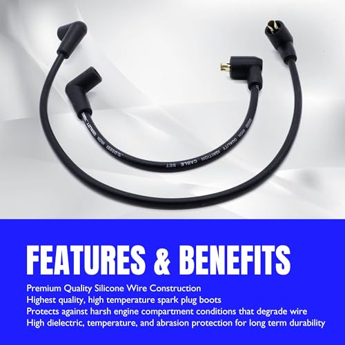 Ignition Spark Plug Wire Set Compatible with John Deere Onan Motors - style: 4018