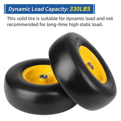 GICOOL 13x5.00-6 Flat Free Front Tire and Wheel for Zero Turn Mower, 2PK - size: 13x5.00-6 Flat-free Tire - 2 Pack