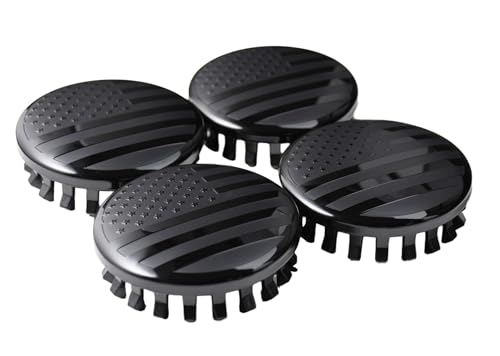 (Set of 4) for Chevrolet 3 1/4 inches=83mm Blackout American USA Flag Wheel Center Caps Covers HubCap fit Most 18"&20"&22" Rims for Suburban Silverado Tahoe & GMC Sierra Yukon Denali 22837060 9596403 - color: Blackout American Flag