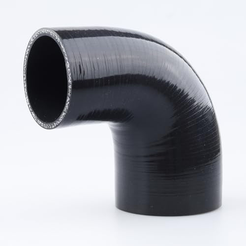 AC PERFORMANCE ID 2.75" to 2.25" 90° Degree Elbow Silicone Hose Reducer Black - color: Black, size: ID 2.75" to 2.25" (70mm to 57mm)