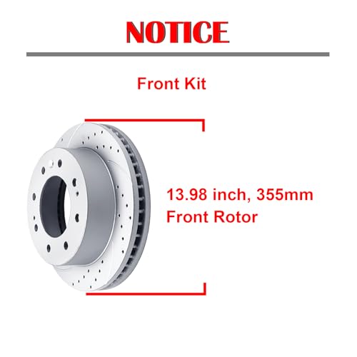 Acinoparts Front Brake Kit for 2011-2019 Chevy Silverado 2500 HD 3500 HD - size: ABK55191