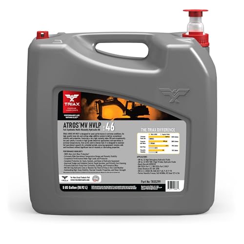 TRIAX Atros MV HVLP 46 Full Synthetic Hydraulic Oil, 300% Additive Anti-Wear Boost, 7,000-10,000 Hour Life, Arctic Grade -54 Cold Flow and High Temp Operations (5 Gallon) - size: 5 Gallon