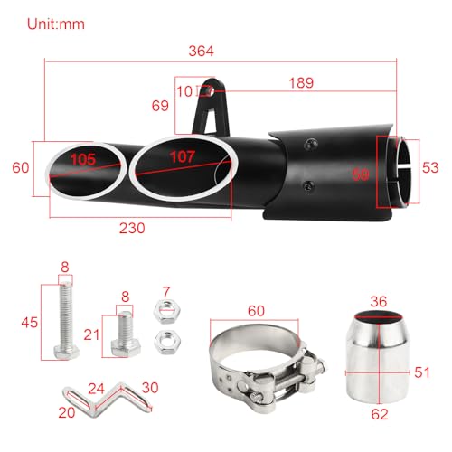 Motorcycle Exhaust Slip On Muffler 38-51mm for Grom Kawasaki Ninja ZX6R