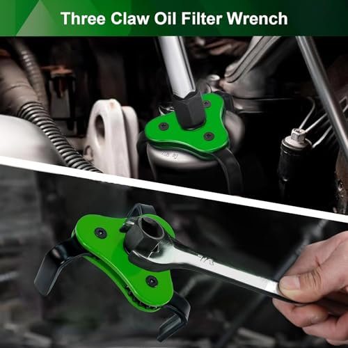 Upgraded Universal Oil Filter Wrench, 3 Jaw Oil Filter Removal Tool