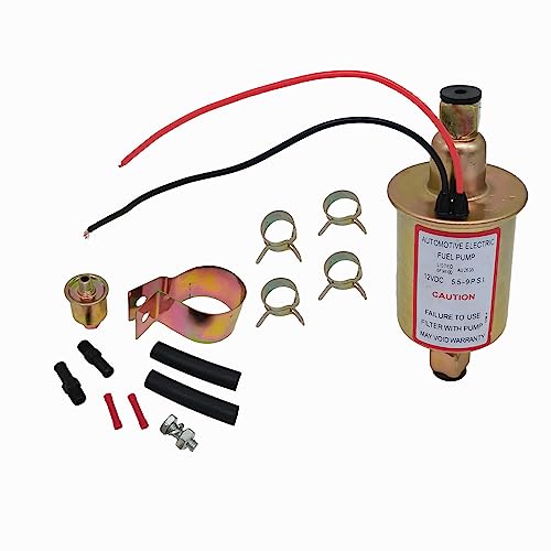 HEP-02A 12V Electric Fuel Pump Metal Solid Petrol 12 Volts Replacement For Motorcycle Carburetor ATV Trucks Boats For Gasoline or Diesel Engine HEP02A Low Pressure Gas Diesel Fuel Pump 2.5-4psi
