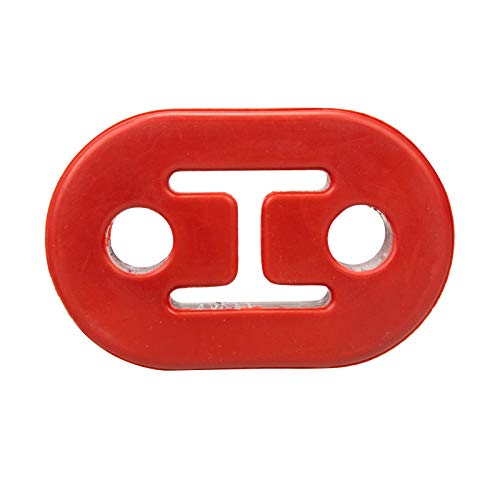 2 Hole Exhaust Hangers Upgrade EPDM Bushing Muffler Insulator Shock Absorbent Mount Bracket High-Density Muffler 12mm Hole (73mm x 47mm x 21mm) Universal Fit - Pack of 4 (Red) - color: RED