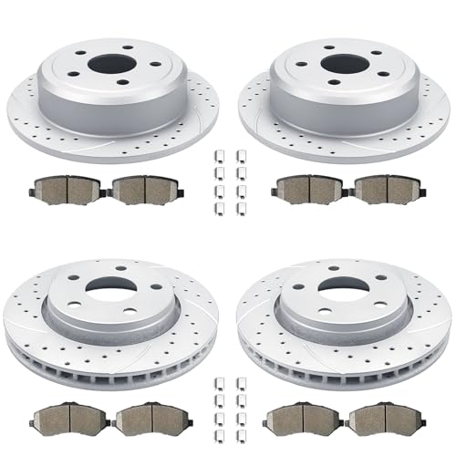 Acinoparts Front and Rear Brake Kit for 2007-2017 Jeep Wrangler 2018 Jeep - size: ABK5304053041