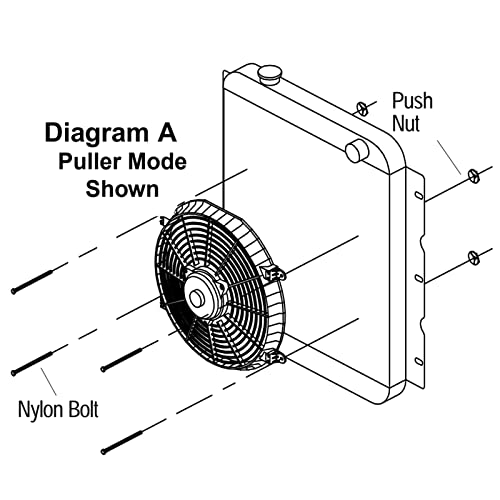 Mupera 12" Electric Radiator Cooling Fan Slim Fan Puller w/Mount Kit - size: Straight-12 inch
