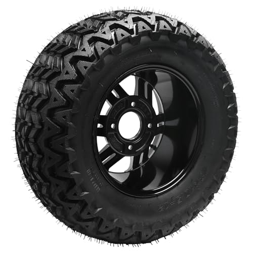 23x10.5x12 Tires & Wheels Set (23x10.5-12) - Aluminum Alloy Rims with Knobby Lug Tread for ATV Golf Cart UTV Go Kart Utility Off-Road Vehicles, 12" Lawn Mowers Tires Combo - Set of 2 - size: 2pack 23x10.5-12