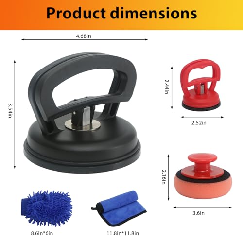 Dent Remover Tool for Car, Car Body Repair Dent Removal Tools, Orange Suction Cup Dent Puller, Hail Damage Repair Kit Dent Puller Tool - color: Orange