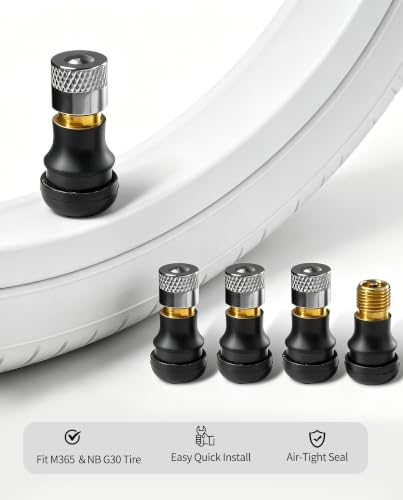 4 Pcs Tubeless Tire Valve Stems Vacuum Valve for Xiaomi Scooter M365 Pro & Ninebot Max G30, Equipped with Aluminium Cap - size: E-scooter Tube Valve Stem