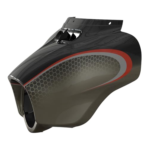 HR3 Custom Batwing Outer Fairing Body w/Vent Compatible with 2014-later Harley Touring Electra Glide Street Glide Ultra Limited (Black Honeycomb Fade) - color: Custom- Black Honeycomb Fade