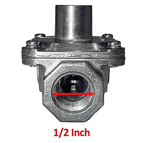 1/2 Inch Natural Gas Pressure Regulator with 2 Brass Fittings - size: 1/2