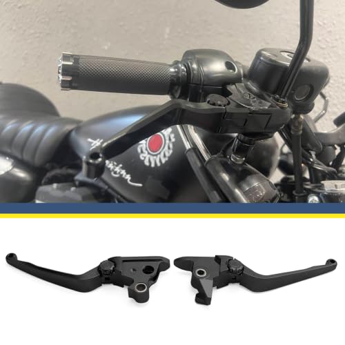 Motorcycle Levers Brake Clutch Handle Lever Adjustable Fit for Harley 2015-2024 Softail Fat Boy FLSB Street Bob FXBB Breakout FXLRS Fat Bob Low Rider FXLR Softail Slim FLHSC 114 (Long, Black) - color: Black, style: Long
