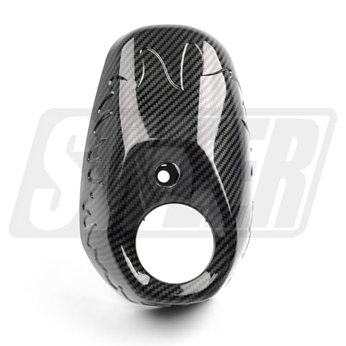 SWEER Motorcycle Exhaust Pipe Carbon Fiber Compatible With Yamaha XMAX 250 300 400 2017-2024 Heat Shield Cap Anti-Scalding Shell Guard