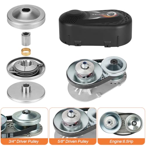 CVT Torque Converter 30 Series Mini Bike 6.5Hp Go Kart Clutch 3/4 inch 10T #40/41/420 & 12T #35 Chain Drive Pulley for Manco Comet TAV2 Engine Replace for 218353A 219456A 219552A, with 3 Belts - size: 3/4" CVT Clutch with 3 belt