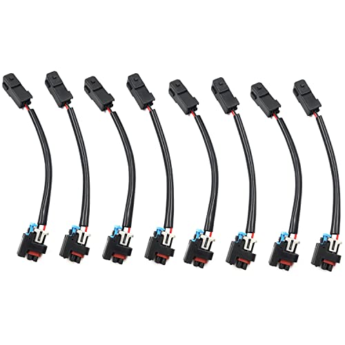 FainWan 8Pcs Injector PnP Adaptors Plugs Compatible with LQ4 LQ9 4.8 5.3 6.0 Injectors into LS1 LT1 EV1 Wiring Harness Connectors Plug and Play