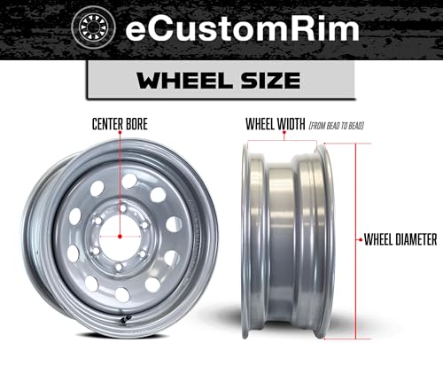 eCustomrim 2-Pack Trailer Tire Rim 5.30-12 530-12 12 Inch LRC Black 5 Lug