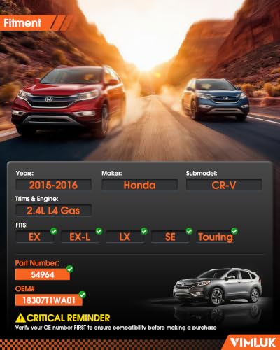 Exhaust Muffler Compatible with 2015-2016 Honda CR-V (VK-CRV45) - size: 2015-2016 Honda CR-V