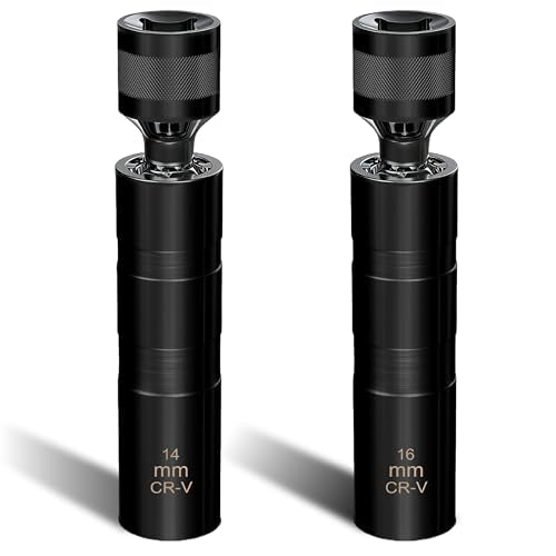 14mm&16mm Spark Plug Socket Set, Spark Plug Tool for 9/16"&5/8" Spark Plugs - color: Black 14mm&16mm x 3.8"