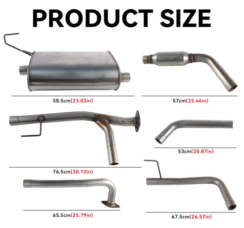 Exhaust Resonator Muffler Tail Pipe Exhaust Kit Compatible with Nissan Frontier 4.0L 2005-2019 Stainless Steel | Northeastern Exhaust | Free Gaskets and Clamps Included | Direct-Fit