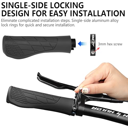 Ergonomic Non-Slip Comfort Bike Grips for BMX/Scooter - color: Black