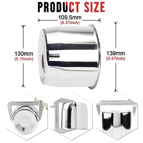RTrhinotuning 4pcs 5.15in Push Through Wheel Center Caps Chrome Silver Truck Trailer Wheels Hub Caps 4.31in Height - color: Chrome, size: 5.15" Center Hole, 4.31" Height