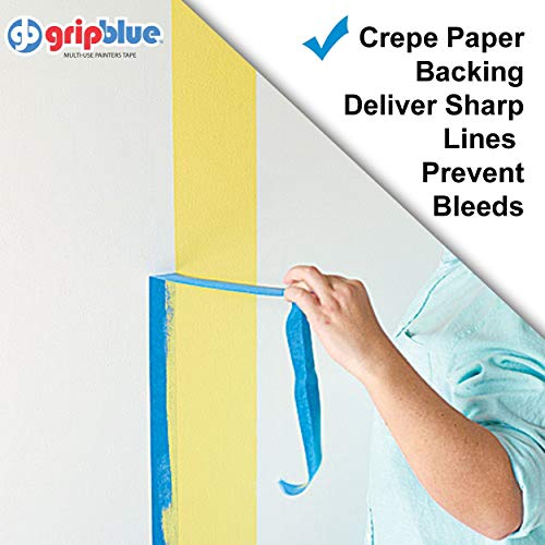 Professional-Grade Blue Painters Tape 3 Inch Wide, 12 Rolls - size: 3 in (12 Rolls)