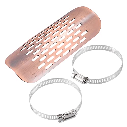 X AUTOHAUX 1 Set Universal Motorcycle Exhaust Heat Shield Pipe Shield - color: Copper Tone