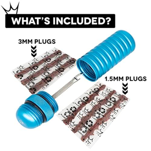 Peaty's Tubeless Bike Tyre Puncture Repair Plugger Kit - for MTB, Road & XC Bicycle Tyres - Unique Single-Sided Fork, for Rapid Puncture Repair to Fix Punctures Fast - 3X 3mm & 1.5mm Plugs - color: Punch