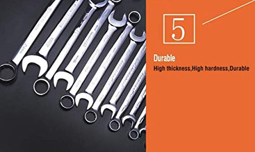 Edward Tools Pro Combination 14 Piece Wrench Set Metric - Heavy Duty CR-V Steel - 8mm to 24mm - Vanadium Steel - Matte Chrome Plated Finish - Anti Rust - 12 Point Opening - Organizer Bag